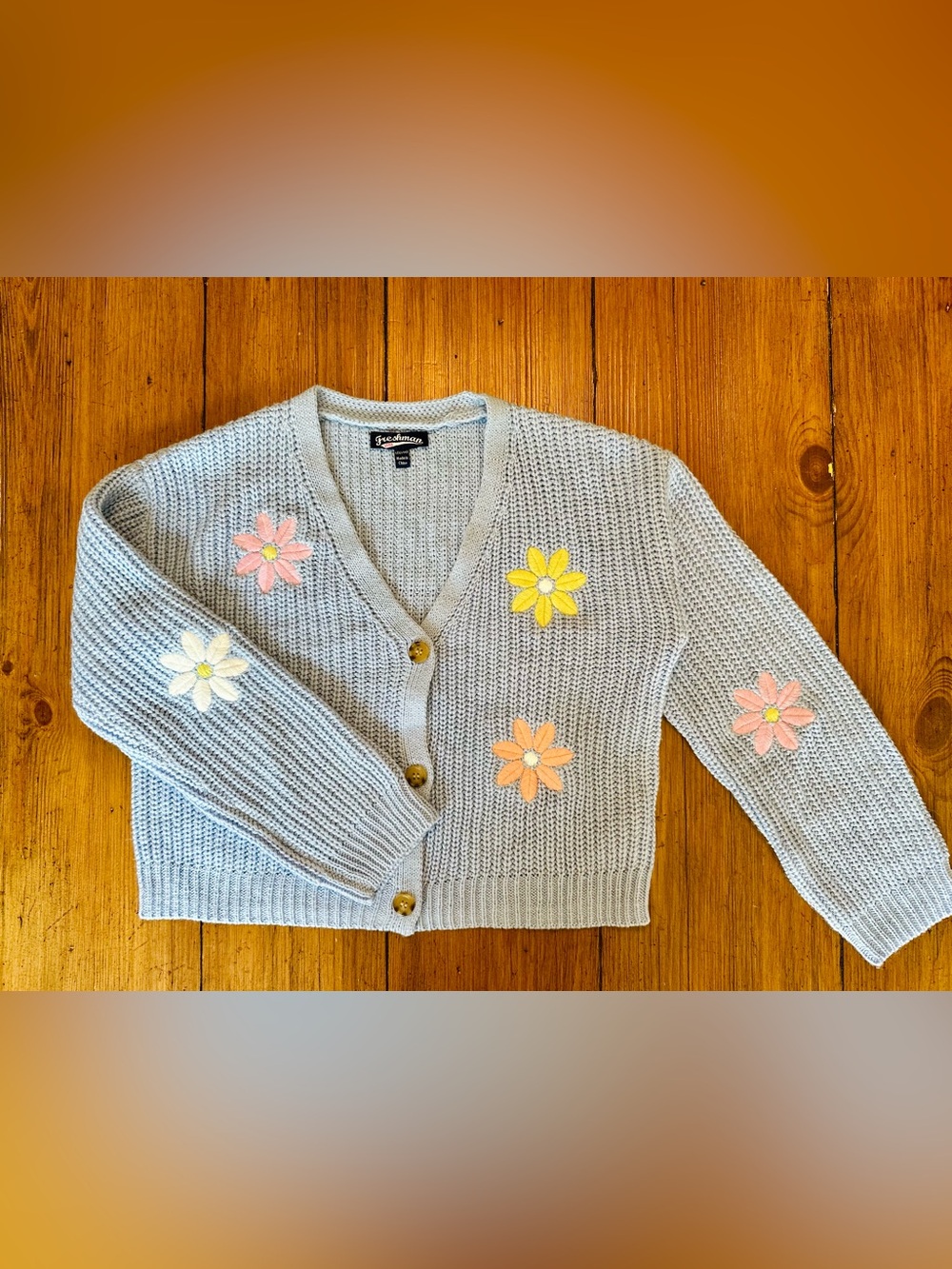 🌸NORDSTROM🌸Floral Appliqué Knit Sweater- Large(12-14) BRAND NEW 🌟